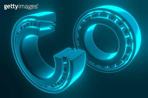 3D rendering. Automotive bearings auto spare parts. Tapered roller ...