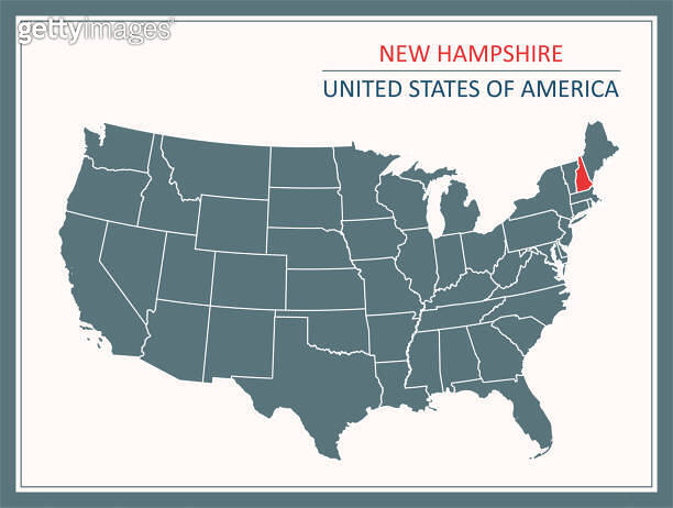 New Hampshire outline vector map USA printable 이미지 (1186541139) - 게티이미지뱅크