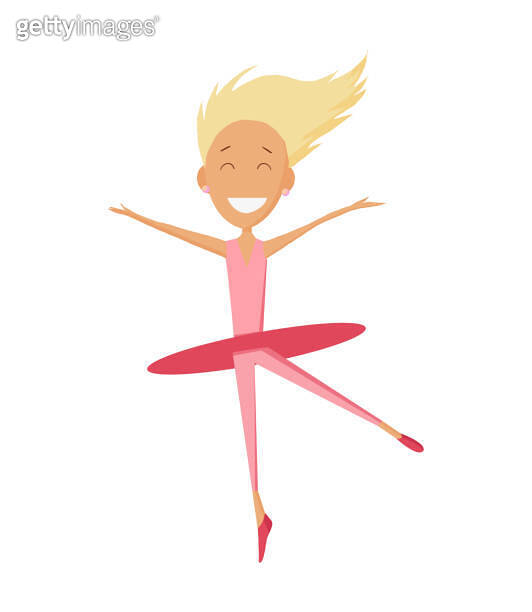 Little Girl In Pink Dress Dancing Ballet In Classic Dance Class, Future