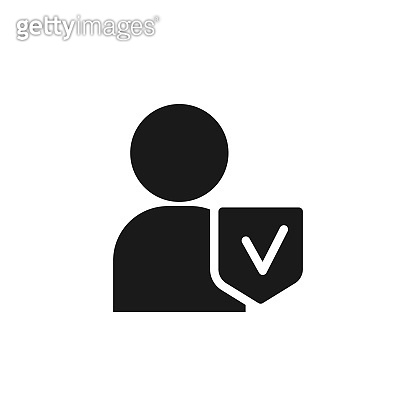 Assessment, insurance, man, shield icon - Vector. Insurance concept ...