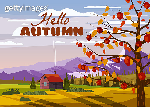 Hello Autumn countryside rural landscape apple tree landscape fruit ...