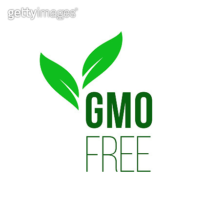GMO free green leaf healthy food vector label icon 이미지 (1130881818 ...