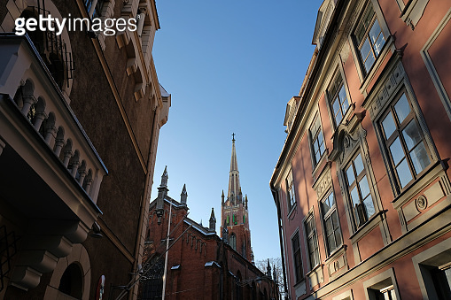 St. Saviour's Church - Anglican church in Riga, Latvia. Gothic style ...