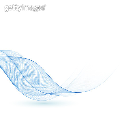 Blue abstract background. Transparent waves. Vector wave motion flow ...