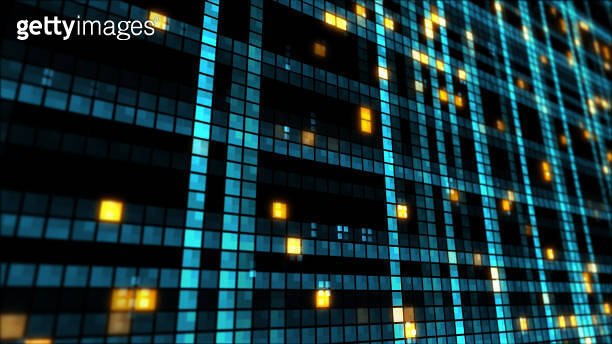 Square Based Tech Digital technology background with square particles. 이미지 (1181452709 ...