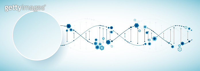 Science template, abstract background with a 3D DNA molecules. Vector ...