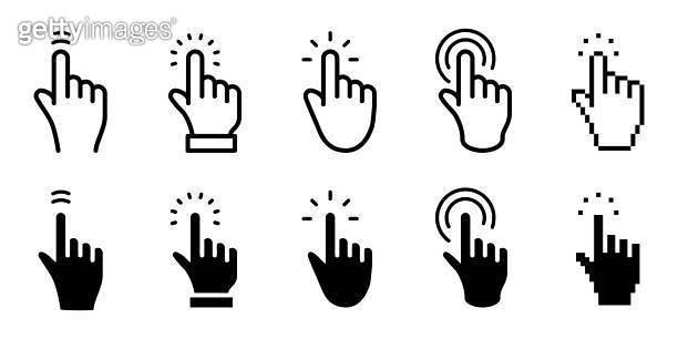 Pointing Symbol Computer Pointer cursor computer pointing hand click mouse vector icon 이미지 ...