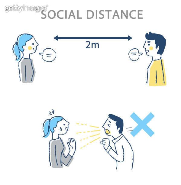 Public Distance Examples Ideal social distance examples and bad examples 이미지 (1218489029) - 게티이미지뱅크