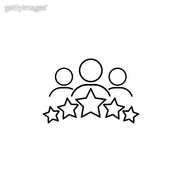 Product ratings five stars, quality rating, feedback, premium icon flat