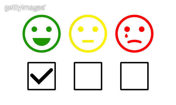 Quality Smiley Smiley checklist or smiley emoticons icon positive, neutral and ...