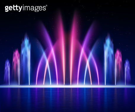 realistic fountain night illustration 이미지 (1201247330) - 게티이미지뱅크