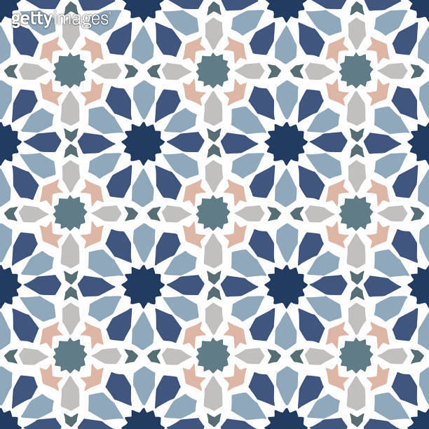 Hand drawn stars shaped Moroccan seamless pattern for Ramadan Kareem ...