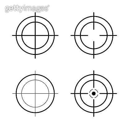 Target Drawing Scope Sniper rifle scope. Weapon aim. Set of targets and destination. Focus ...