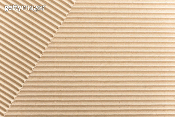 Carton or cardboard packing material. Texture of corrugated paper ...