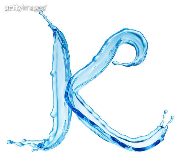 Clean Blue Water Splash Shaped in Form of Letter K 이미지 (1203179903 ...