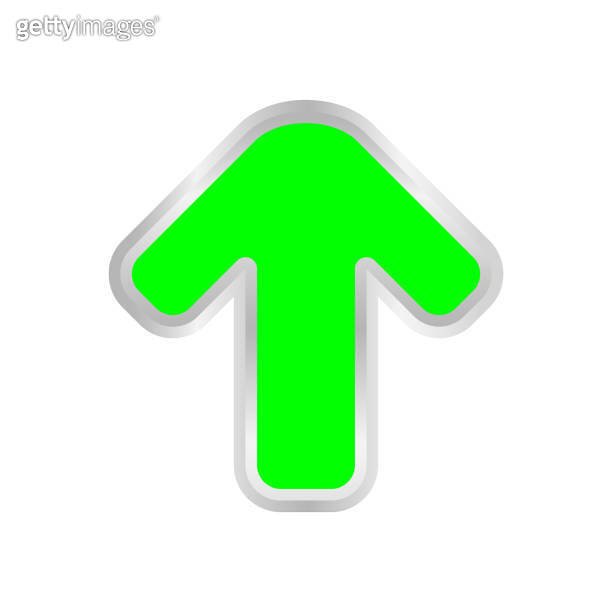 green arrow pointing up isolated on white background, clip art green ...