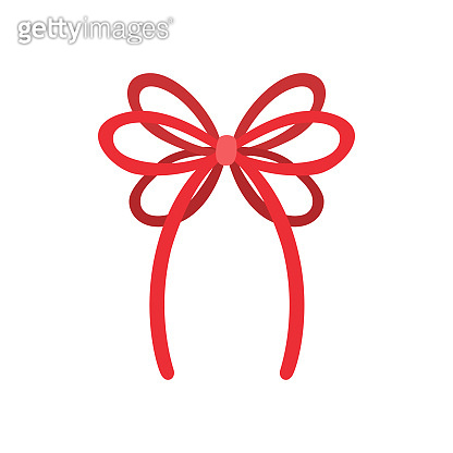 Cute red ribbon isolated on white background 이미지 (1253800860) - 게티이미지뱅크