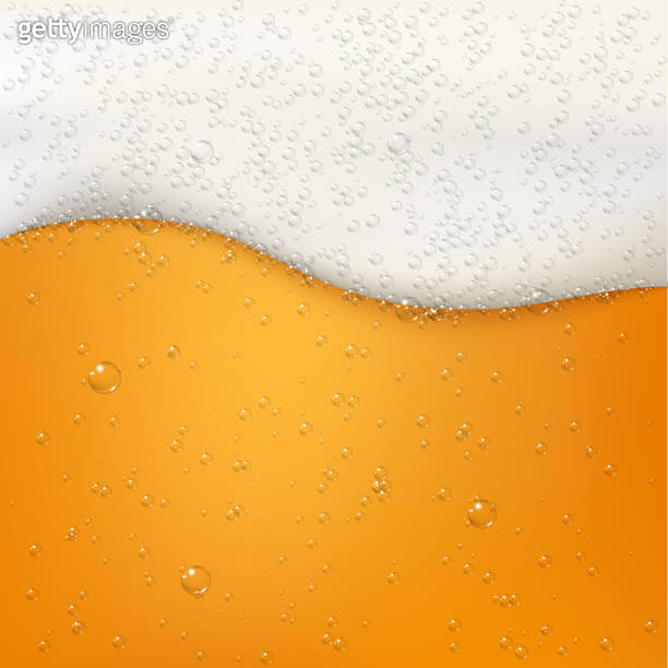 Beer color texture with bubbles and white foam. Gold beer backdrop ...