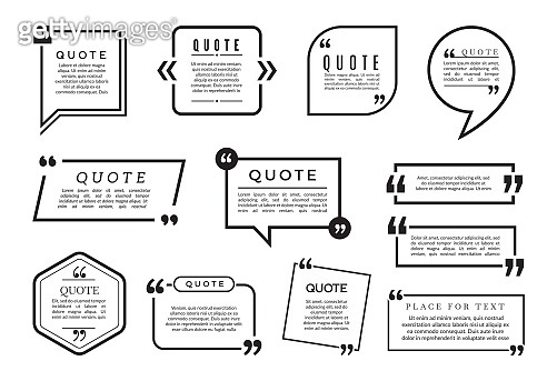 Quote bubbles set. Vector text boxes templates. Different blog frames ...