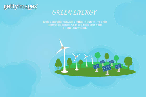 Concept of environment conservation and renewable energy. Vector ...