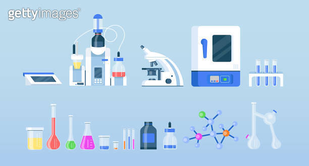 Laboratory equipment flat color vector objects set 이미지 (1257024573 ...