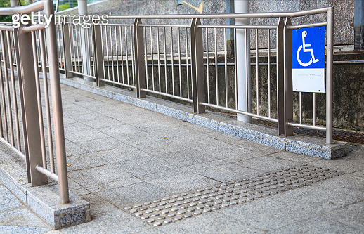 Sign Blocking Ramp Access Ramp Sign for wheelchair ramp, an inclined plane installed in ...