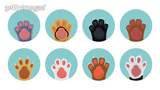 Cat paw icons (1203705921) 일러스트, 무료 일러스트, 아이콘, 무료 아이콘 - 게티이미지뱅크