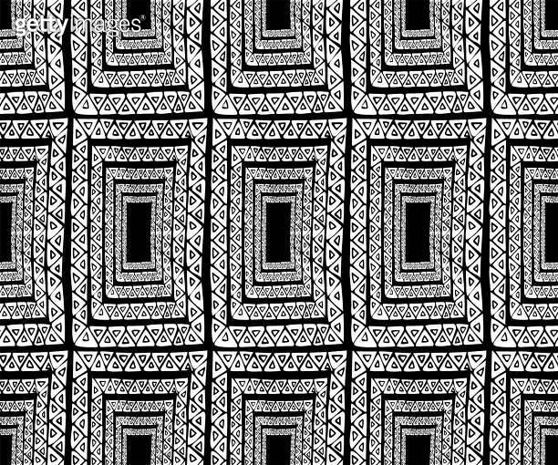 Main Frame Pattern Hand drawn seamless pattern with square frames, doodle. Vector ...