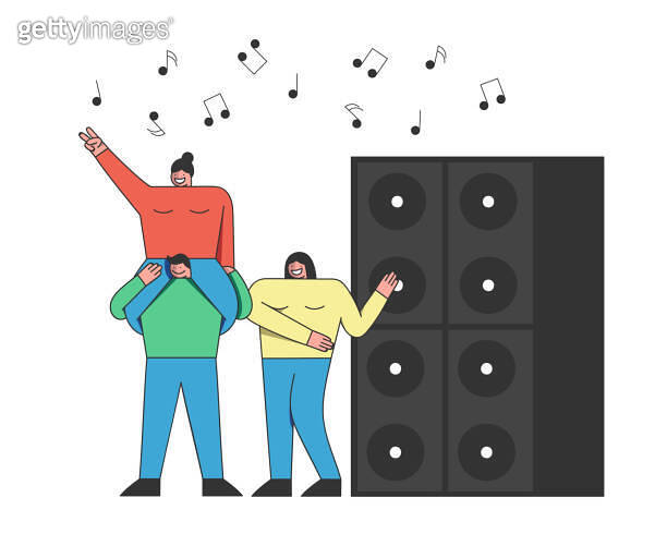 Dance Party concept. Three Friends Are Having Fun And Dancing At Disco ...