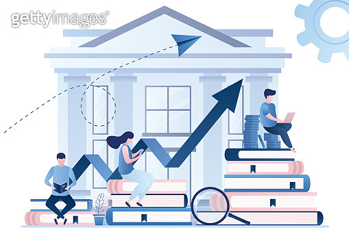 Investment in education concept banner. Online learning, education ...