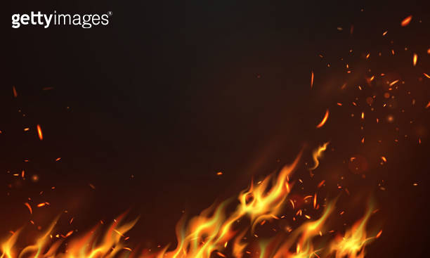 fire flames Burning red hot sparks realistic abstract background 이미지 ...