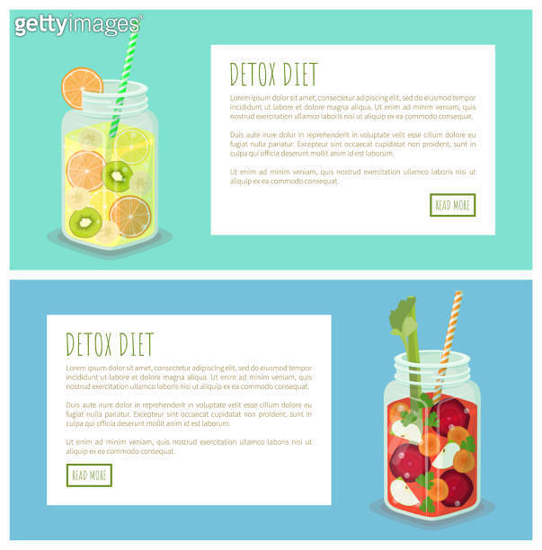 Detox Diet Collection of Pages Vector Illustration 이미지 (1226583972 ...