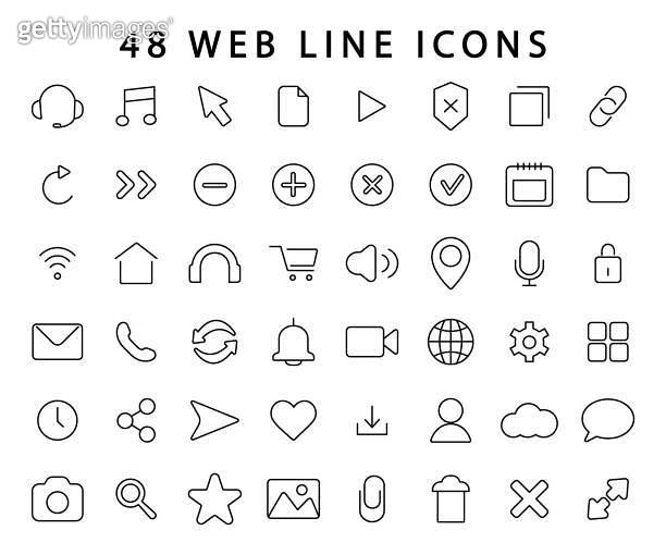 Set of web line icons. Modern vector icons. 이미지 (1272438761) - 게티이미지뱅크