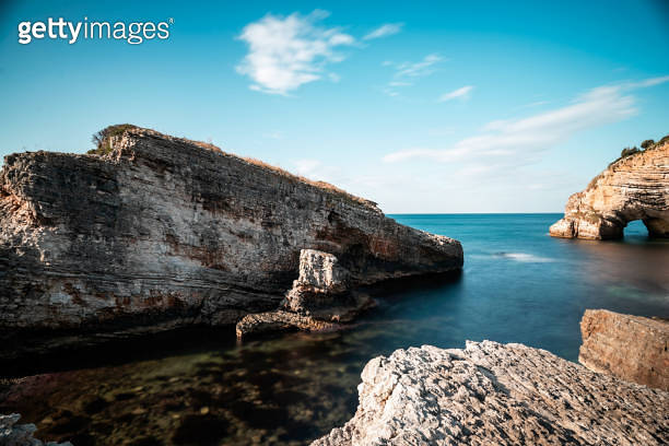 Turkish Riviera Rugged Rocks Beach beautiful view on rocky Turkey coast, stunning, nature outdoor scenery ...