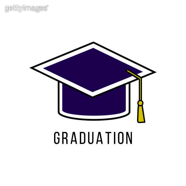 Academic graduation cap vector icon illustration isolated on white ...