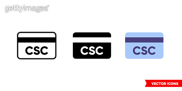 Card security code icon of 3 types. Isolated vector sign symbol ...