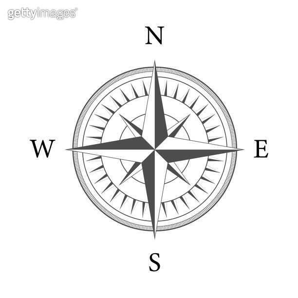 Vector Stock Compass Compass on white background. Flat vector navigation symbol. Vector ...