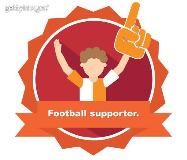 Flat modern vector of sport fans cheering team. Sports team victory