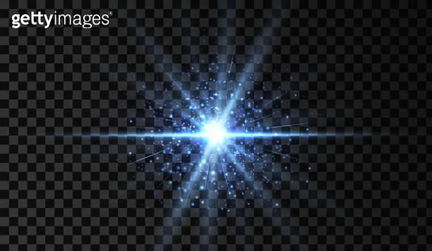 Lens flare. Light glow effect. Blue sparkle and glare object. Isolated ...