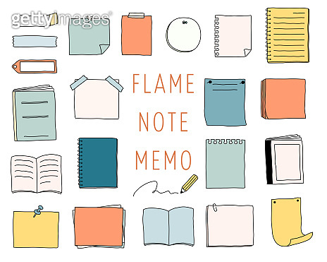 Set of hand drawn illustrations of notebook frames 이미지 (1253818013 ...