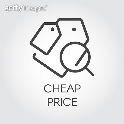 Cheap price line icon. Badge price-tag for online and offline stores ...