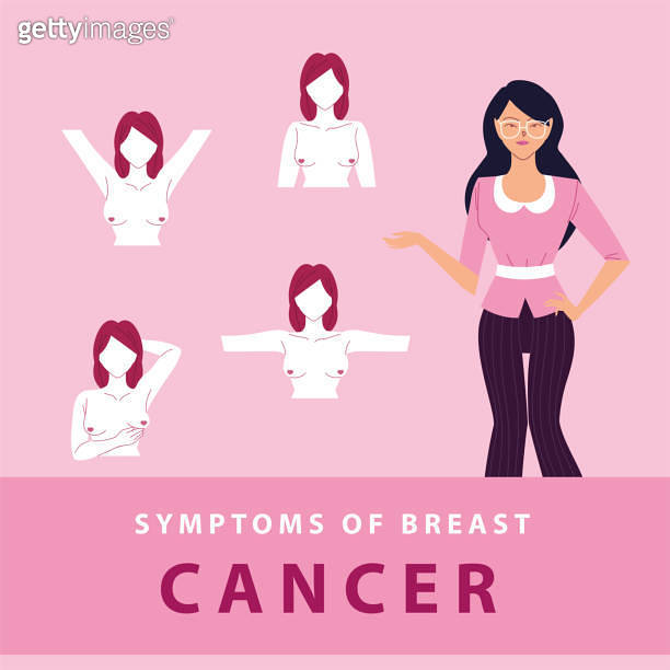 breast cancer symptoms, unusual changes and pain 이미지 (1276358764) 게티이미지뱅크