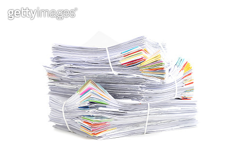Some Cardsof Document Stack of Documents isolated on white background. Documents pile. 이미지 ...