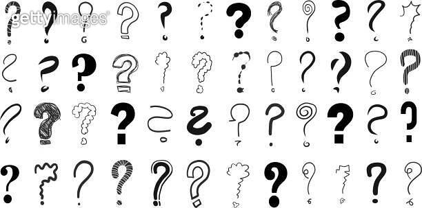 Question marks interrogation points queries hand drawn scribbles vector ...