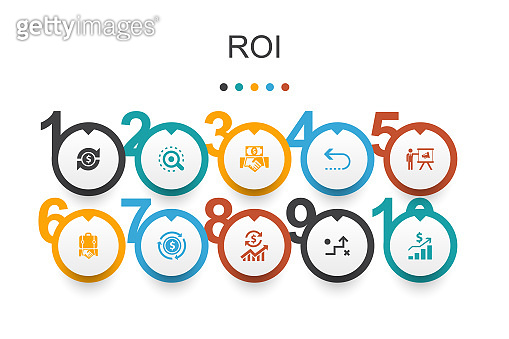 ROI Infographic design template.investment, return, marketing, analysis ...