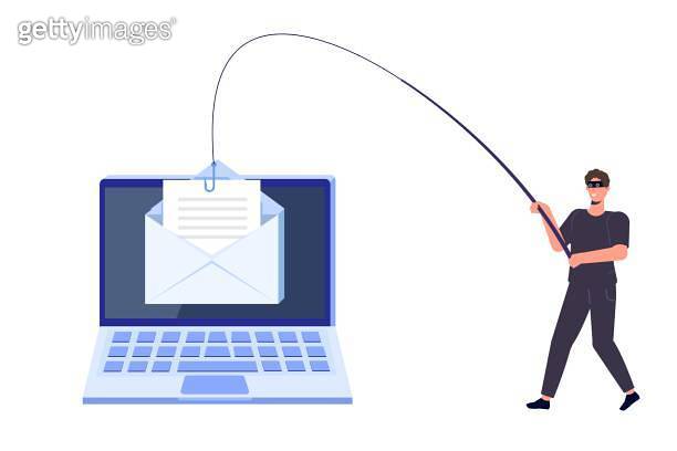 Data phishing, hacking online scam on computer laptop concept. Hacker ...