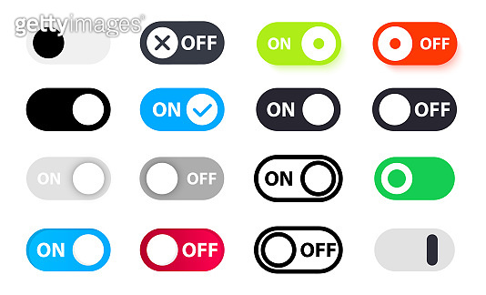 Large set of different switches on off. On and Off Toggle switch button ...