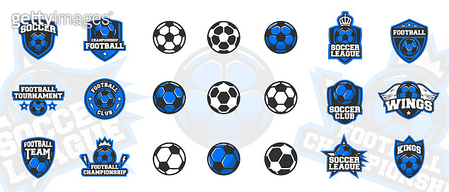 Vector Football set with 12 trendy icons designs and 9 Soccer icons ...