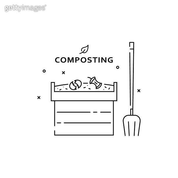 Compost and composted soil cycle as a composting pile of rotting ...