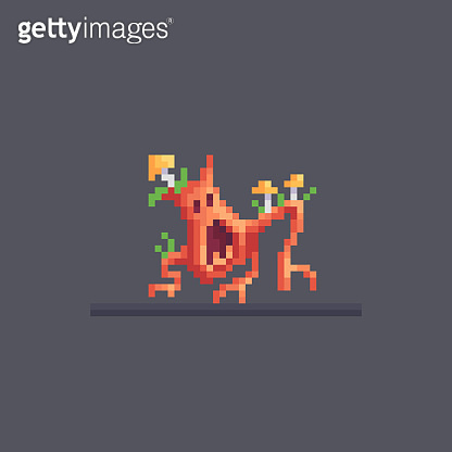 Pixel Computer Angry Pixel art angry old stump. (1202595949) - 게티이미지뱅크